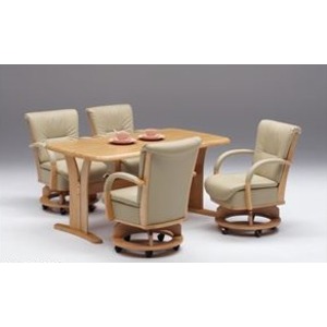 ダイニングセット 5点セット ダイニングテーブル 回転 ダイニングチェア 4脚 木製 リビング 玄関渡し 代引不可