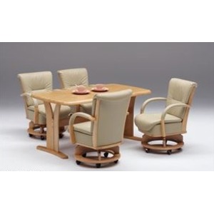 ダイニングセット 5点セット ダイニングテーブル 回転 ダイニングチェア 4脚 木製 リビング 開梱設置 代引不可