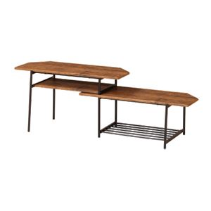 スライドTVボード/テレビ台 ～1310 奥行400 高さ440mm スチールフレーム 天板付き リビング 組立品 代引不可