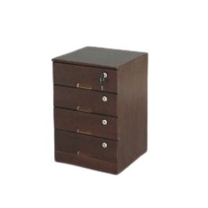 収納ケース レターケース 4段 木製 桐材 全段鍵付き キャスター付き 完成品 リビング ダイニング ベッドルーム 代引不可