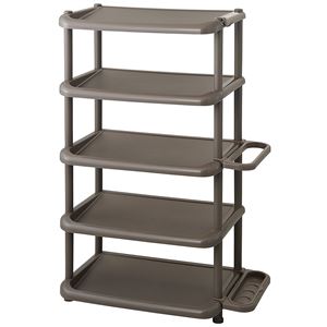 10個セット シューズラック/下駄箱 ワイド 5段 幅56cm 傘収納 フック付き 『ike-it』