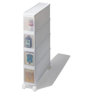 3個セット キッチンストッカー/キッチン収納 奥行46.5cm キャスター付き スリム