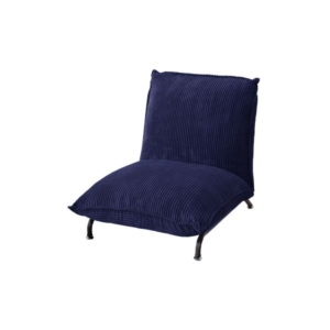 ローソファー フロアソファー 幅68cm ネイビー 脚付き スチール リクライニング リビング ダイニング 代引不可