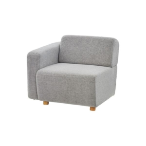 ソファー パーソナルチェア 幅80cm 木製フレーム 脚付き 正面左側のみ肘付き キューブ リビング ダイニング 代引不可