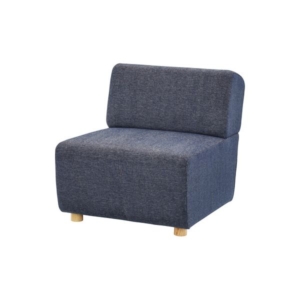 ソファー パーソナルチェア 幅65cm ネイビー 木製フレーム 脚付き キューブ リビング ダイニング