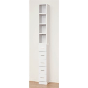 タオルストッカー/ランドリー収納ラック 奥行31cm 組立(上部) 完成品(下部)