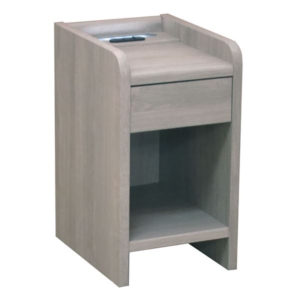 サイドテーブル/ミニテーブル 幅30 奥行36cm 引き出し 1口コンセント ED照明付 『ナイトテーブル』 代引不可