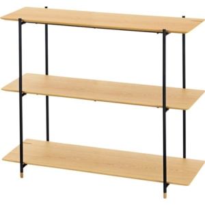 本棚 ブックシェルフ 3段 オーク スチール 組立品 リビング ダイニング ベッドルーム インテリア家具 店舗