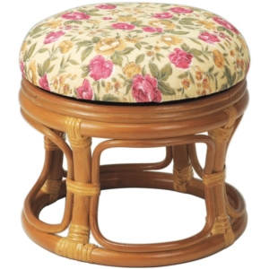 椅子 籐製 天然籐 ラタン 回転式 ロースツール 代引不可