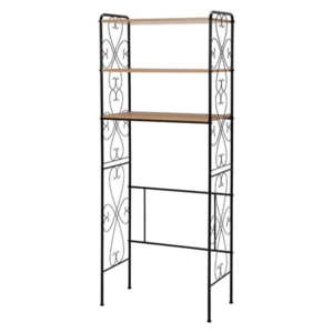 洗濯機ラック/ランドリー収納 スチール 棚板 アジャスター付 組立式 脱衣所 洗面所 代引不可