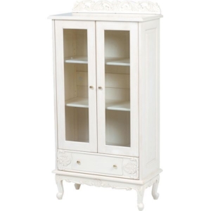 コレクションケース 木製 猫脚 ガラス扉付き ヴィオレッタシリーズ ガラスキャビネット 代引不可