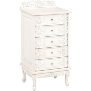 チェスト 収納棚 5段 猫脚付き 引き出し 木製 ヴィオレッタシリーズ 完成品 リビング 代引不可