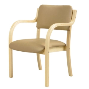 ダイニングチェア/食卓椅子 肘付き 幅535 奥行580 高さ770mm スタッ可 合皮/合成皮革 リビング 組立品 代引不可