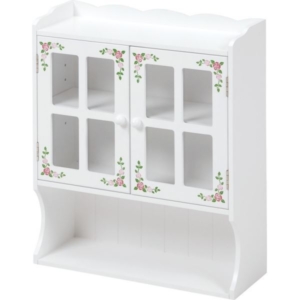 スパイスラック 調味料入れ ローズ柄 扉 高さ調節 可動棚付き 完成品 キッチン ダイニング 代引不可