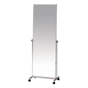スタンドミラー/全身姿見鏡 mm 飛散防止加工 キャスター付き スチールフレーム 組立品 代引不可