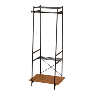 ハンガーラック/コートハンガー mm スチールフレーム 棚付き リビング ベッドルーム 寝室 組立品 代引不可
