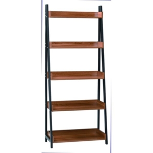 ラック シェルフ 収納棚 5段 高さ160cm スチール アイアン 木目 /ブラウン BK/BR 組立品 代引不可