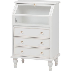 コレクションケース 収納棚 引き出し フラップ扉 脚付き 木製 ヨーロピアン調 ガラスキャビネット 代引不可