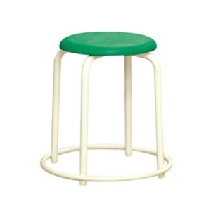 スツール オットマン 幅45.8cm グリーン ミルキー 外リング付 スタッ スチール 日本製 完成品 1脚販売 リビング 代引不可