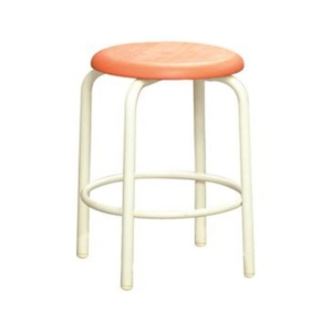 スツール 幅37.8cm オレンジ ミルキー 内リング付き スチールパイプ 日本製 1脚販売 リビング 在宅ワーク 代引不可