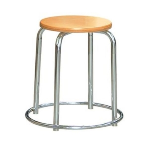 スツール オットマン 幅41.5cm クロームメッキ 外リング付き スタッ スチール 日本製 完成品 1脚販売 代引不可