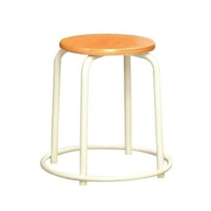 スツール オットマン 幅41.5cm ナチュラル ミルキー 外リング付き スタッ スチール 日本製 完成品 1脚販売 代引不可