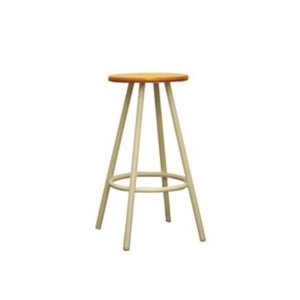 カウンターチェア ハイチェア 幅330mm ナチュラル ミルキー 日本製 スチールパイプ ウッド 1脚販売 リビング 代引不可