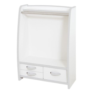 子供用 ハンガーラック/衣類収納 日本製 高耐久 引き出し付き 知育家具 EVAキッズシリーズ 完成品 代引不可