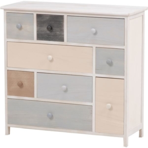 チェスト 収納棚 木製 脚付き 桐材 スモーキーシリーズ ローチェスト カラフルチェスト 完成品 代引不可