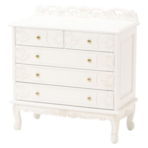 チェスト タンス 4段 小引き出しタイプ 木製 猫脚付き ヴィオレッタシリーズ 完成品 リビング 代引不可