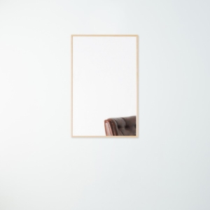 細枠ウォールミラー() () 天然木 鏡 スリム 高級感 木製 飛散防止加工 壁掛け オシャレ 北欧風 玄関 トイレ 洗面 日本製 完成品 NK-12