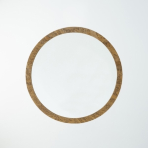 OB丸形ウォールミラー(60) (/茶) 直径60cm 鏡/スリム/高級感/ヴィンテージ/ブルックリン/飛散防止加工/壁掛け/オシャレ/北欧風/オーバル/日本製/完成品/NK-14