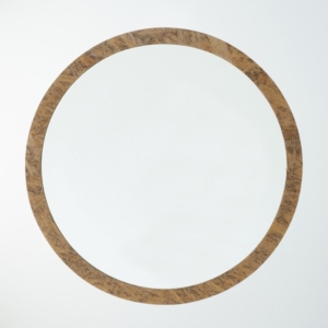 OB丸形ウォールミラー(80) (/茶) 直径80cm 鏡/スリム/高級感/ヴィンテージ/ブルックリン/飛散防止加工/壁掛け/オシャレ/北欧風/オーバル/日本製/完成品/NK-15