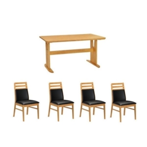 ダイニング 5点セット ダイニングテーブルセット チェア 肘無チェア テーブル 木製 ブラッシング加工 NA 組立品 代引不可