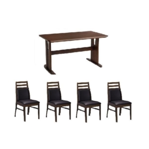 ダイニング 5点セット ダイニングテーブルセット チェア 肘無チェア テーブル 木製 ブラッシング加工 DBR 組立品 代引不可