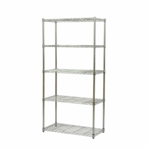 スチールラック 5段セット 支柱径25mmメッキ アジャスター付き 組立品 リビング ダイニング キッチン 子供部屋 代引不可