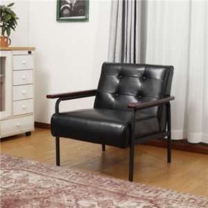 ソファー 約幅640mm 木肘付き スチールパイプ 合皮 張地 組立式 リビング ダイニング 店舗 什器 代引不可