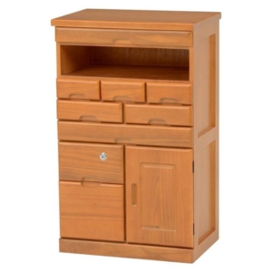 桐製 FAX台/電話台 鍵付 木製 引き出し付き リビング ダイニング 廊下 玄関 代引不可