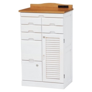 桐製 FAX台/電話台 ナチュラル/ 木製 引き出し付き リビング ダイニング 廊下 玄関 代引不可