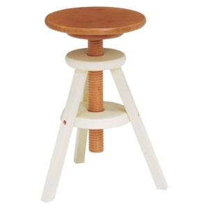 約幅39.5 奥行37 高さ46～60cm ナチュラル 木製 高さ調節可 回転 スツール リビング ダイニング 代引不可