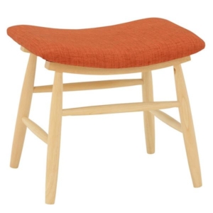 スツール 幅47 奥行34 高さ42cm オレンジ 同色 2台セット 木製 完成品 リビング ダイニング 代引不可