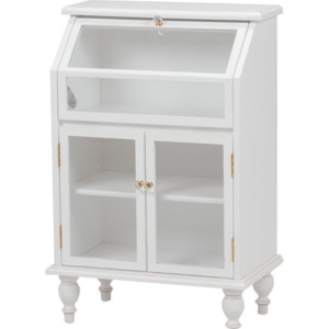 ガラス キャビネット/収納棚 約 木製 扉収納 脚付 リビング ベッドルーム 代引不可