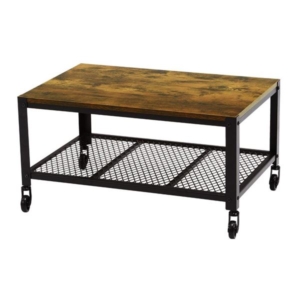 ローテーブル センターテーブル 約 スチールフレーム キャスター 棚板付き 組立品 リビング ダイニング 代引不可