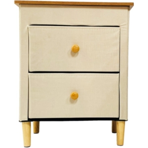 折りたためるファブリックチェスト（木天板）2段