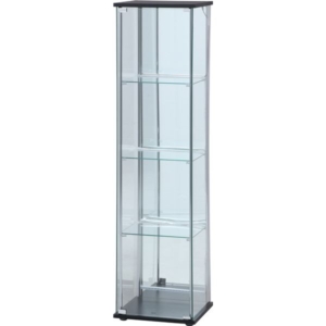コレクションケース 約幅42.5 奥行36.5 高さ162cm 4段 強化ガラス 背面ミラー ED ディスプレイケース リビング 代引不可