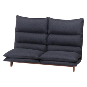 クッション 座椅子 フロアチェア 2P ダーク 幅140 奥行80～120 高さ94cm リクライニング 脚付き 組立品 リビング 代引不可