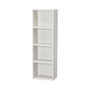 (まとめ)アイリスオーヤマ カラーボックス(CBボックス) A4・4段 オフ CX-4F-OW 1台 組立品 3セット