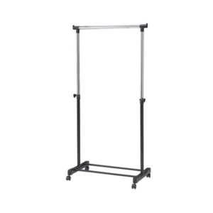 (まとめ)YAMAZEN 高さ伸縮パイプハンガー MKS-S(BK)(S) 1台 組立品 5セット