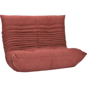 ソファ リクライニングソファー 座椅子 幅134cm ファブリック スチール ウレタン RED 完成品 代引不可