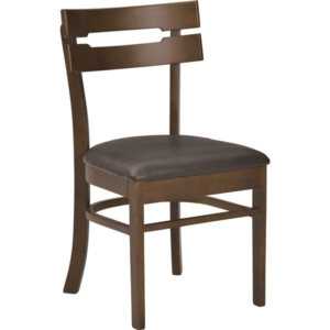 ダイニングチェア 食卓椅子 木製 PVC BR 2脚組 完成品 代引不可